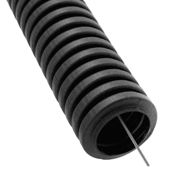 PR01.0088 Труба гофрированная ПВХ легкая 350 Н черная с/з д32 (25 м/1375 м уп/пал) Промрукав