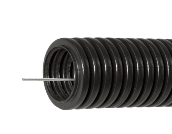 161559 Труба гофрированная ПНД лёгкая 350 Н безгалогенная (HF) стойкая к ультрафиолету черная с/з д32 25м Промрукав
